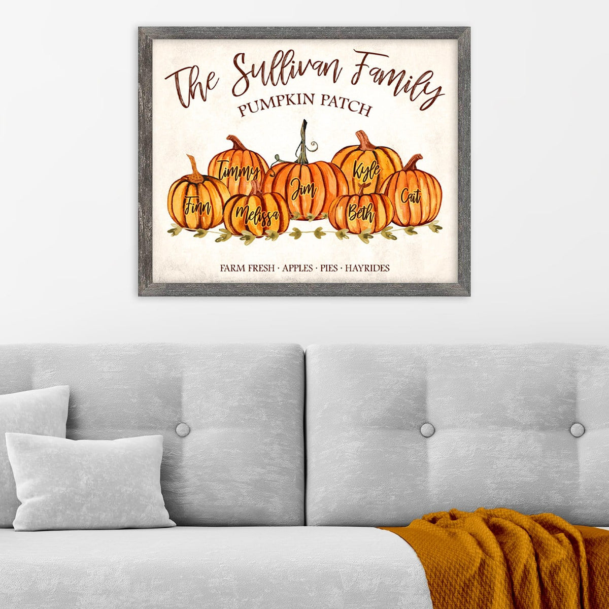 Family Pumpkin Patch Wall Art - Personalized Art - Fall Decor -  Personal-Prints
